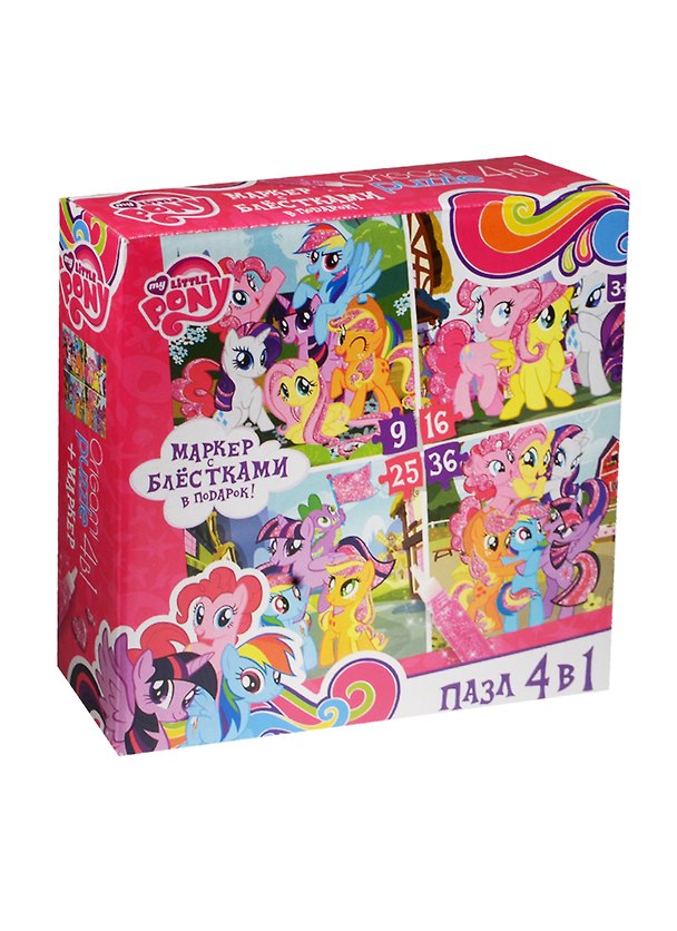 Пазл Оригами 4в1 9-16-25-36эл Серия My little pony 2497944 — 1