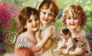 Тетрадь для нот (Девочки со щенком)