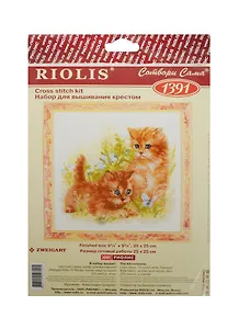 Набор для вышивания крестом Риолис Рыжие котята (1391) (692565) (25х25см) (упаковка)