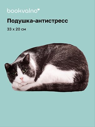 Подушка декоративная антистресс Котик серо-белый (33х20) (bv-15) 3162976