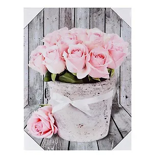 Картина Розовые розы в горшке (30х40) (740-018) 2430664