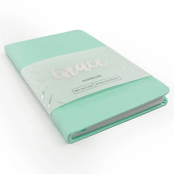 Записная книжка «Grace. Мятный» А6, 80 листов в клетку, экокожа, Listoff 3113559 — 6