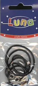 Кожаный шнур черный с фурнитурой (0620130) (2 мм) (55 см) (3+) (упаковка)