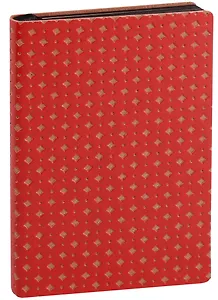 Записная книжка А6 96л "Ноутбук" красная+бежевая, кожзам, перф.обл., тонир.блок, тонир. срез, ляссе, Escalada