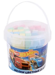 Мелки цветные 05цв 25шт "Hot Wheels" пласт.ведерко, CENTRUM