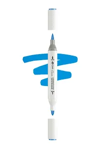 Маркер акриловый "Сонет" голубой, двусторонний, перо кисть/пуля