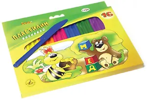 Пластилин 16цв 196гр "Пчелка" восковой к/к., Гамма