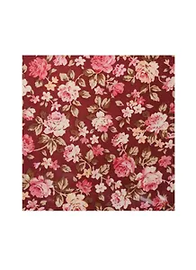 Отрез ткани, 48*91 см, в пакете без подвеса, розы на бордовом