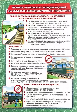 Тематический плакат "Правила безопасного поведения детей на объектах железнодорожного транспорта" — 2895338 — 1