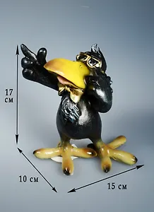 Фигура Ворона мультяшная в очках (забавная) (17см)  (40557)