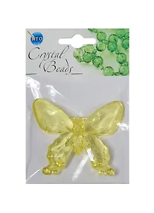 Бусины Кристальная игра Бабочка желтая (CRP124) (1шт) (упаковка)