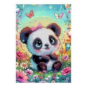 Алмазная мозаика 15*20 детская (неполное заполнение) "Милая панда"