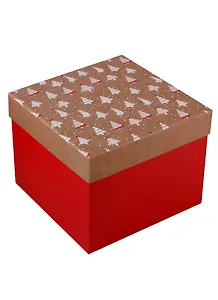 Подарочная коробка «Ёлочки на крафте», средняя