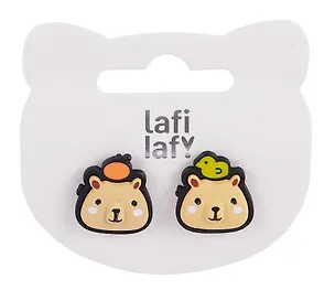 Сережки Капибары мордочки (2шт) (пластик) (12-09165-202405- L1) (Lafilaf) 3048962
