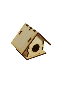 Домик Микро-3 (3D-модель) (151776) (68х44х53мм) (игрушка из дерева) (упаковка)