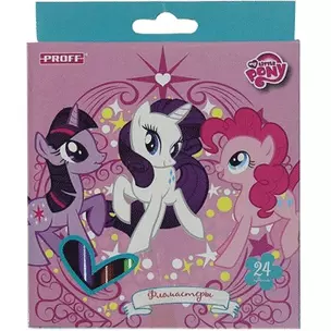 Фломастеры 24цв "My little pony" вент.колпачок, к/к, Proff — 229002 — 1