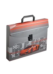 Папка-портфель 33,5*24,5*4см "СКОРОСТЬ" замок, 1отд., печать на пластике, Феникс