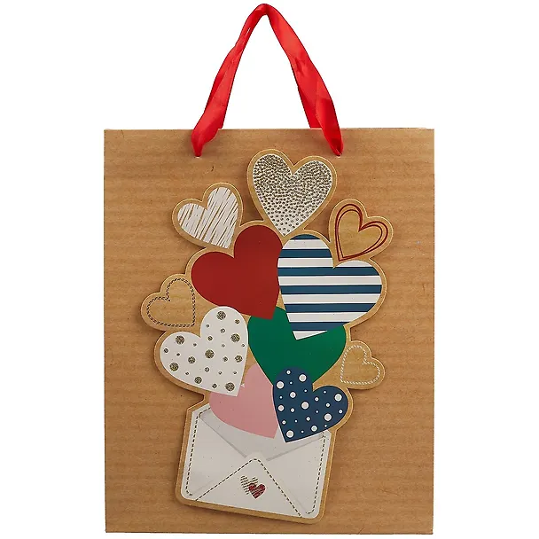 Пакет А4 32*26*12 Letter with love жен., бум.мат.ламинат, аппликация 256830 — 2