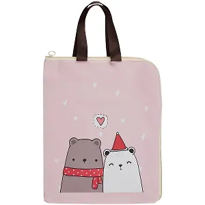 Папка для тетрадей А4 "Bear" 34*27, молния, ассорти