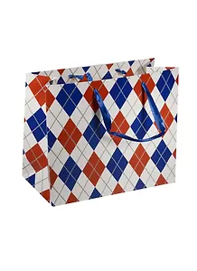 Пакет подарочный бумажный А4 31*26*12 "Английский ромб",нейтр., разноцвет., мат. ламинат, Хансибэ
