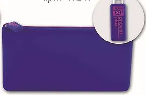 Пенал школьный Феникс + Темно-синий 20*10см силикон, контрастная застеж.молния 40247