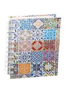 Записная книжка А6 100л кл. "Мозаика" 7БЦ, евроспираль, тисн.зол.фольгой, выб.лак, Listoff