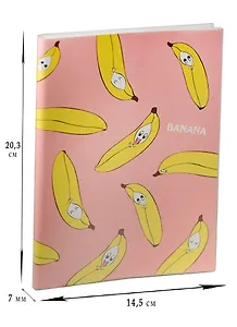 Тетрадь в линейку Banana, 60 листов, в ассортименте