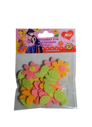 Материал для аппликации Цветы из фетра объемные (MU80157-f/WFD) (30шт) (WINX Club) (упаковка) 2393452