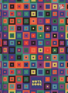 Записная книжка А6 64л "Орнамент. Разноцветные квадраты" 7БЦ, глянц. лам., Listoff