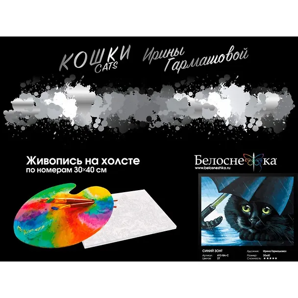 Набор для творчества Живопись на холсте 30х40см Синий зонт 413-BA-C 2874704 — 2
