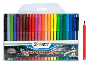 Фломастеры 24цв "SPACE BATTLE" невент.колпачок, ПВХ, подвес, Silwerhof