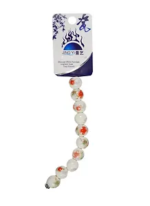 Набор для творчества Бусины керам. на силикон. нити 10шт 12мм, A23, мак красный