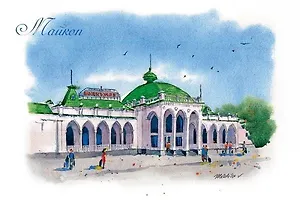 Открытка Майкоп Адыгея Железнодорожный вокзал