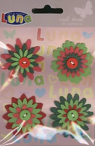 Набор для творчества LUNA Зелено-красные цветы 4шт