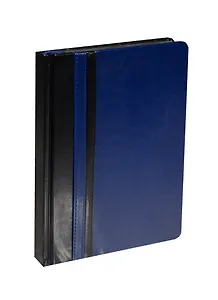 Ежедневник недат. А5 160л "Сариф" темно-синий/"Пристин" черный, кожзам, обл.поролон, офсет, ляссе, цветной обрез, Escalada