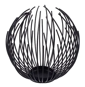 Подсвечник на 1 свечу Шар чёрный (металл) (15×15) (7381512)