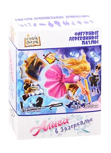 Пазл фигурный деревянный Страна сказок. Алиса в Зазеркалье 60 элементов