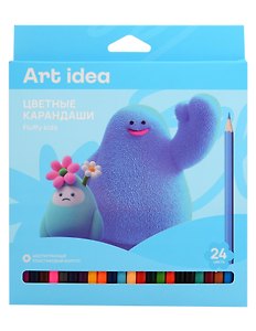 Карандаши цветные «Fluffy Kids», Art idea, 24 цвета