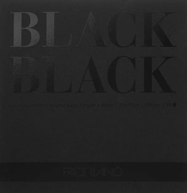 Альбом 20*20см 20л "BlackBlack" склейка, 300г/м2, Fabriano  2932212 — 1