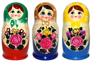 Сувенир, Матрешка. Семёновская цветная 5м, h-18см, дерево М05-0018-3АУ
