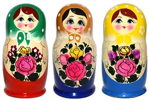 Сувенир, Матрешка. Семёновская цветная 5м, h-18см, дерево М05-0018-3АУ 334116