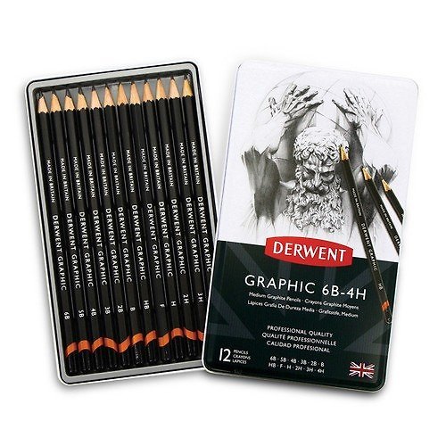 Карандаши чернографитные «Graphic Medium», 12 штук, 6B–4H 304974 — 1