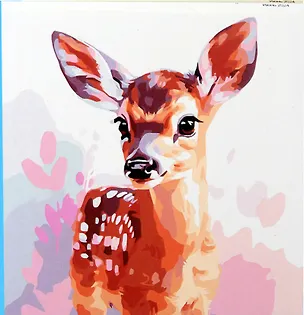 Холст с красками по номерам "Малыши-животные. Красочный оленёнок", 30 х 30 см 3066162