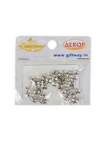 Фурнитура металл шапочки Цветик св. серебро (00009839) (60шт) (7мм) (10гр/уп)