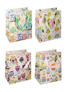 Пакет подарочный бумажный А5 23*18*10 "Cовы. Owls на ветке", дет., мат. ламинат, Kairui
