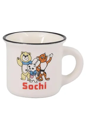 Кружка маленькая белая Талисманы (фарфор) (75мл) (Сочи) (065-9-M-135-01-W) 3133786