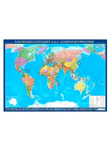 Политическая карта "Мир" с новыми границами. Масштаб 1:22000000, 157х107см