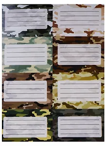 Наклейки для тетрадей 24шт "Милитари"