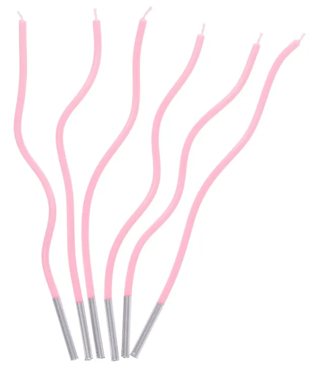 Набор свечей для торта Pink Wave (волны розовые) (6шт) (17см) (12-7color-candle_18) 3106242 — 2