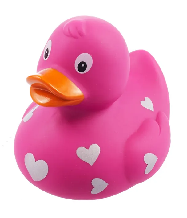Игрушка для ванной, уточка резиновая FUNNY DUCKS "Розовая c сердечками уточка" (1938) 3122547 — 3
